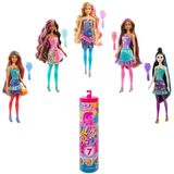 Barbie Color Reveal Doll Com 7 Surpresas: 4 Bolsas Contêm Saia, Sapatos, Brincos E Escova, Água Revela Impressão Confete, Look &amp, Color Change Da