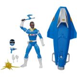 Power Rangers Lightning Collection Em Space Blue Ranger &amp, Galaxy Plander 6 Polegadas Premium Action Figure Toy, Múltiplos Acessórios