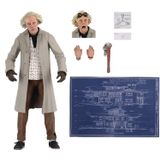 Neca De Volta Para O Futuro Doc Brown Action Figure [versão Final, Chave Inglesa, Desenho Do Capacitor De Fluxo &amp, Projeto]