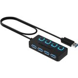 Hub Usb 3.0 De 4 Portas Sabrent Com Interruptores De Alimentação Led Individuais | | De Cabo De 2 Pés | Slim E Portátil Para Mac &amp;amp P
