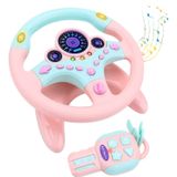 Deao Kids Volante Para Banco Traseiro Fingir Condução Simulada Dirigindo Brinquedo De Volante Com Presentes Leves E Musicais Para Crianças Rosa