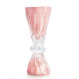 Vaso Com Base Em Cristal Murano Rosa  São Marcos