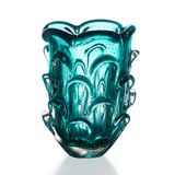 Vaso Aspente Em Cristal Murano Esmeralda  São Marcos