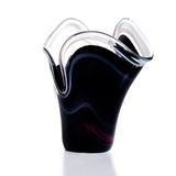 Vaso Bicolor Em Cristal Murano Preto Com Branco  São Marcos