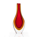 Vaso Gota Em Cristal Murano Vermelho E Âmbar  São Marcos