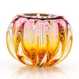 Cachepô Em Cristal Murano Lilás Com Âmbar São Marcos