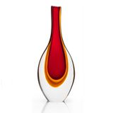 Vaso Gota Em Cristal Murano Vermelho E Âmbar  São Marcos