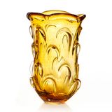 Vaso Aspente Em Cristal Murano Âmbar  São Marcos