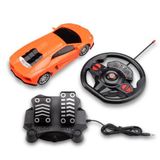 Carrinho Controle Remoto Racing Nitro Laranja Luz  Led 1:16