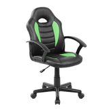 Cadeira Gamer Kids em Couro PU Preta com Verde Pelegrin PEL-9353