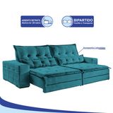 Sofá 4 Lugares Retrátil e Reclinável 2,70 mts Bello Suede Verde Sofá Mix