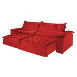 Sofá 4 Lugares Retrátil e Reclinável 2,50 mts Premium Suede Vermelho Sofá Mix