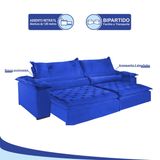 Sofá 4 Lugares Retrátil e Reclinável 2,70 mts Premium Suede Azul Sofá Mix