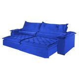 Sofá 4 Lugares Retrátil e Reclinável 2,50 mts Premium Suede Azul Sofá Mix