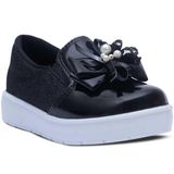 Tênis Iate Slip On Menina Casual Infantil Calce Fácil 11.56 Cor:preto,tamanho:26