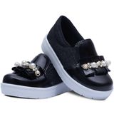 Tênis Slip On Infantil Menina Calce Fácil Moda Casual 11.57 Cor:preto,tamanho:24