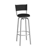 Banqueta Giratória com Encosto Noruega 99cm Compoarte Cromado/Preto