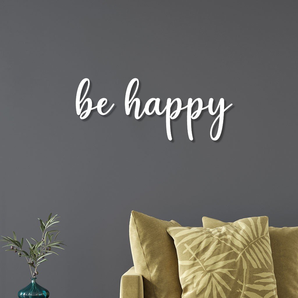 Letreiro De Parede Em Mdf Be Happy
