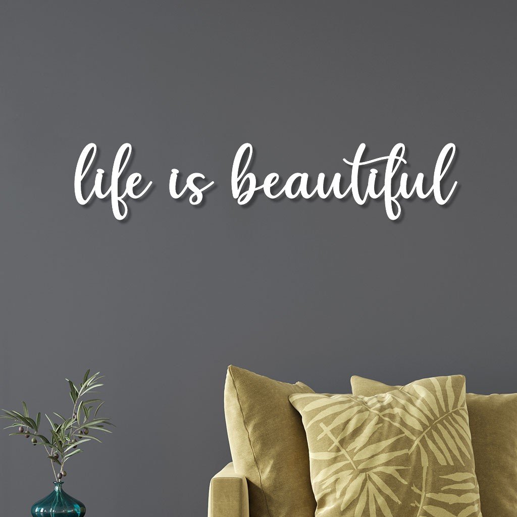 Letreiro De Parede Em Mdf Life Is Beautiful