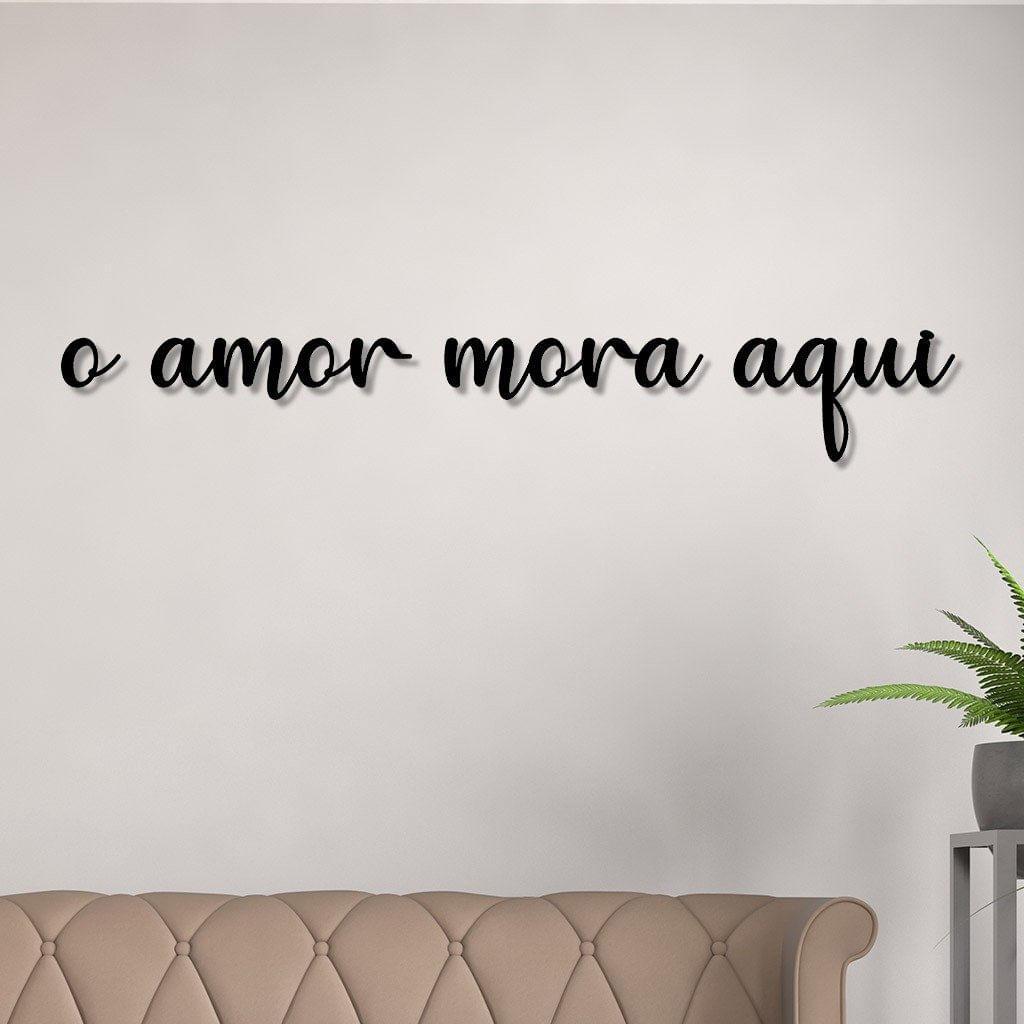 Letreiro De Parede Em Mdf O Amor Mora Aqui
