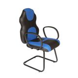 Cadeira Gamer Base Fixa com braço Linha Gamer Racing Azul