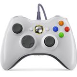 Controlador Com Fio Voyee Compatível Com Microsoft Xbox 360 &amp, Slim/pc Windows 10/8/7, Com Joystick Atualizado, Double Shock | Aprimorado (branco)