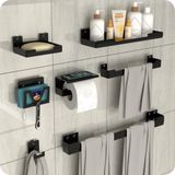 Kit Acessórios Para Banheiro Com Ventosa 7 Peças Preto Elg