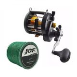 Carretilha Pesca Perfil Alto Marine Sports Master 60 e Linha Multi 500 Metros