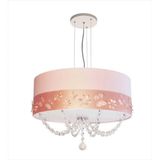 Lustre Pendente Flores E Borboletas Com Cristais 40 Cm