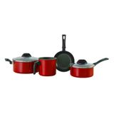 Conjunto de Panelas Brinox 4 peças Garlic Vermelha  7001-107