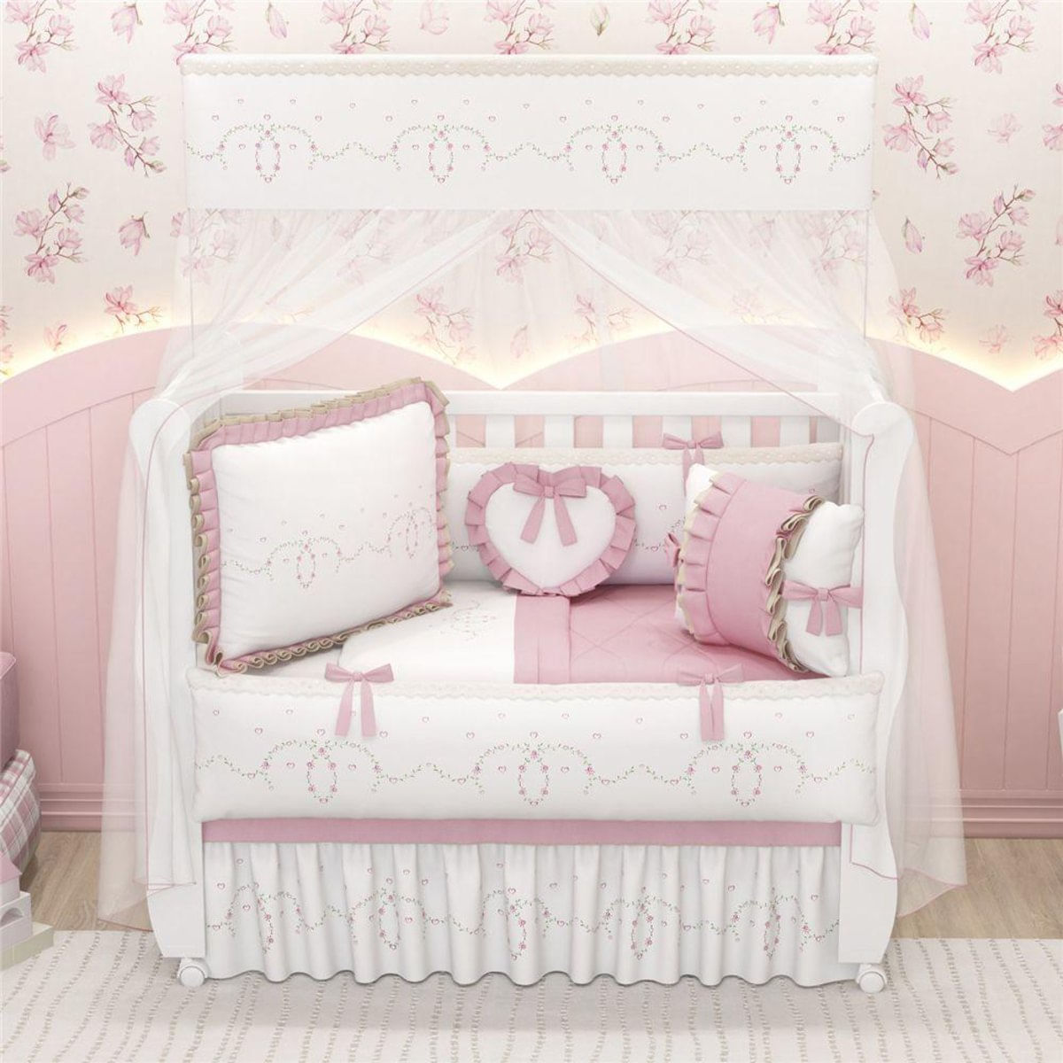 Quarto Bebe Menina Alice Rosa 18 Pcs Grao De Gente Carrefour