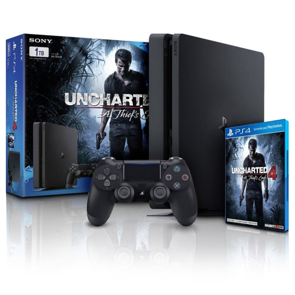 Console Playstation 4 500 GB Sony Edição Limitada Uncharted 4 com o Melhor  Preço é no Zoom