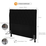 Cabeceira Cama Box Casal 160cm Cristal Corino Preto - JS Móveis