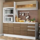 Cozinha Compacta 100% MDF Madesa Smart 190 cm Com Armário, Balcão e Tampo