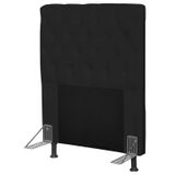 Cabeceira Cama Box Solteiro 90cm Cristal Corino Preto - JS Móveis