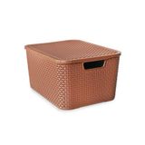 Caixa Organizadora Rattan Marrom 7 Litros Com Tampa 25587 Arqplast