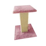 Arranhador para gatos torre juta crua c/ rosa claro 50cm