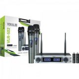 Microfone De Mao Duplo Vlr-502 Cromado Vokal