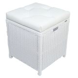 Cesto Puff Baú Organizador Roupa fibra sintetica 40x40x48 - Branco