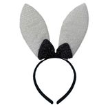 Kit Coelha Páscoa Tiara Orelha Coelho Com Brilho Coelhinha Carnaval Halloween Zumbi Terror