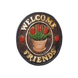 Placa Decorativa - Welcome Friends Tulipa