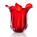 Vaso Mini Em Cristal Murano Vermelho  São Marcos