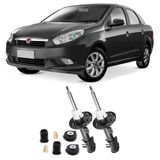 Amortecedor + Kit Batente Fiat Grand Siena Dianteiro 2011 Até 2019 O Par