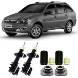 Amortecedor + Kit Batente Fiat Palio Weekend Dianteiro 2001 Até 2010 O Par