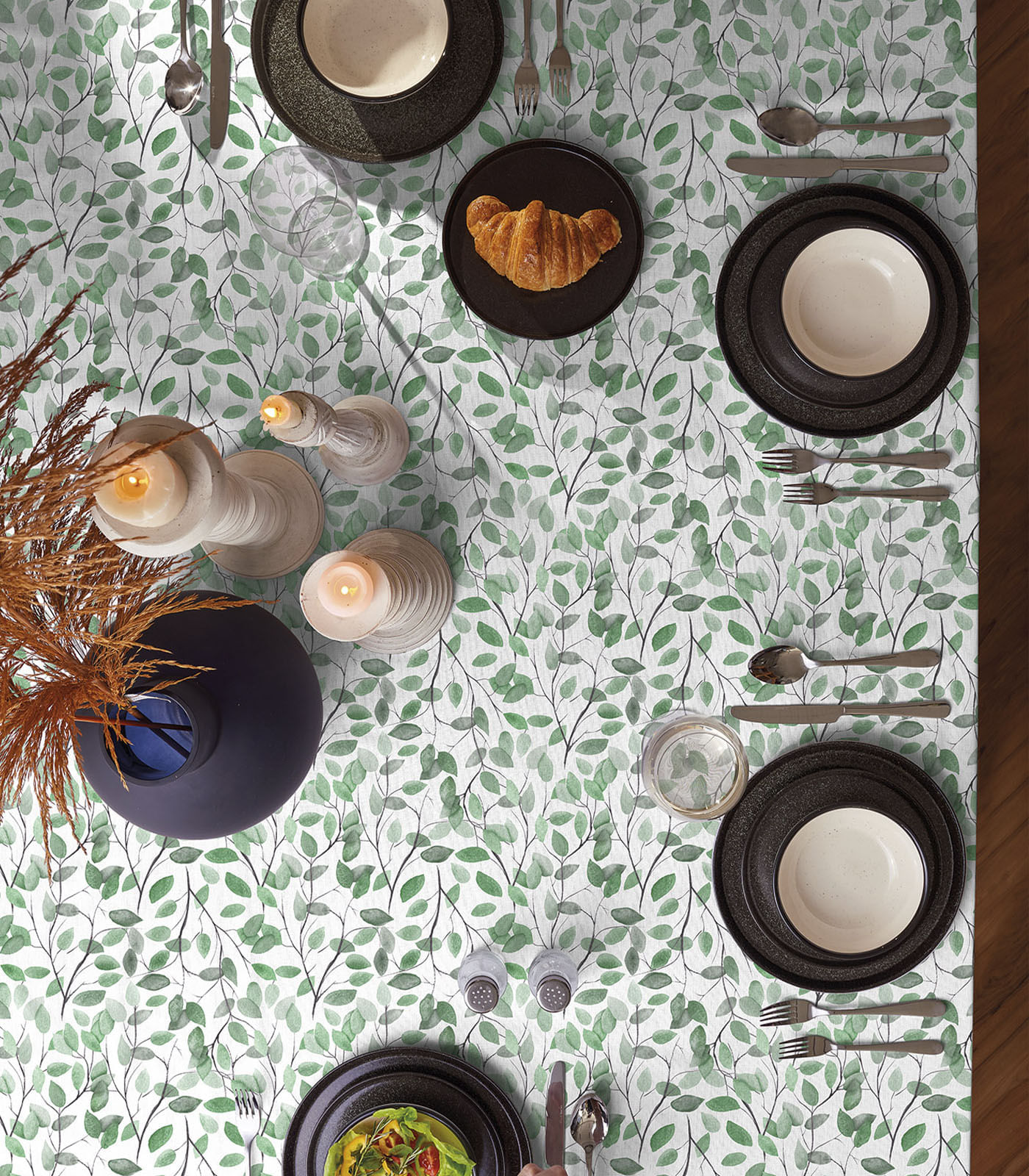 Toalha De Mesa Quadrada Estampada Teka Verde Un