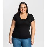 Blusa Viscotorcion Básica Feminina Rovitex Preto G