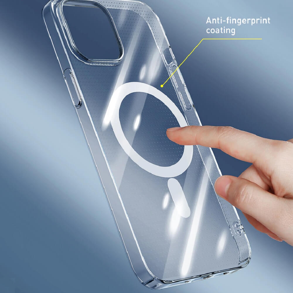 Capa para Iphone 13 Pro MagSafe Vidro Indução Azul