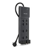 Belkin 8-outlet Home And Office Surge Protector, Linha Telefônica E Plugue Ac Plano, Power Strip, Cabo De 12 Pés, Preto