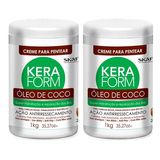 Kit 2 Und Keraform Creme Para Pentear Óleo De Coco 1kg