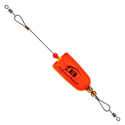 Bomber Lures Paradise Popper X-treme Popping Cork Float For Carolina Rig, Saltwater Fishing Gear And Accessories, Orange, Popper